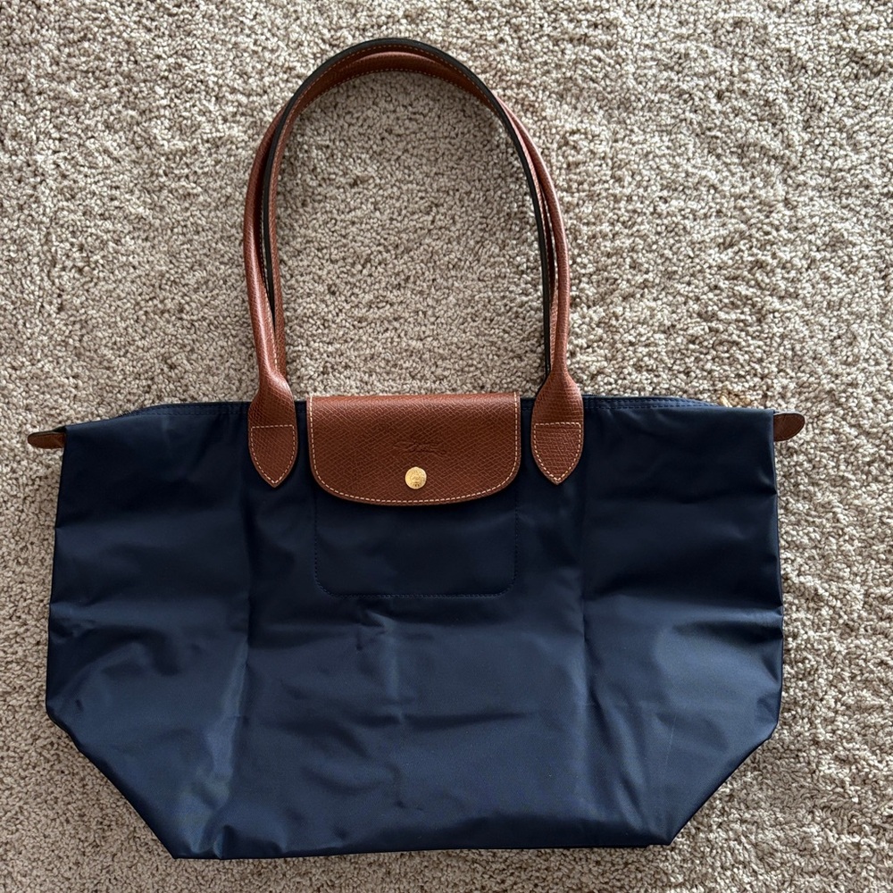 Longchamp Le Pliage Original L Navy Tote Bag